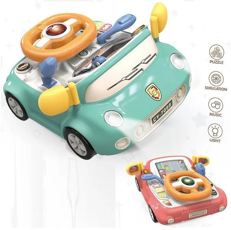 Racing Adventure Car Steering Wheel Toy for Kids Musical Driving Game Toddler Interactive Simulation Toy Educational Fun Gifts