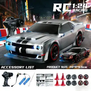 Full proportional throttle 1：24 silver rc racing cars perfect for indoor racing outdoor drives friend gatherings hobby sessions and rainy day fun