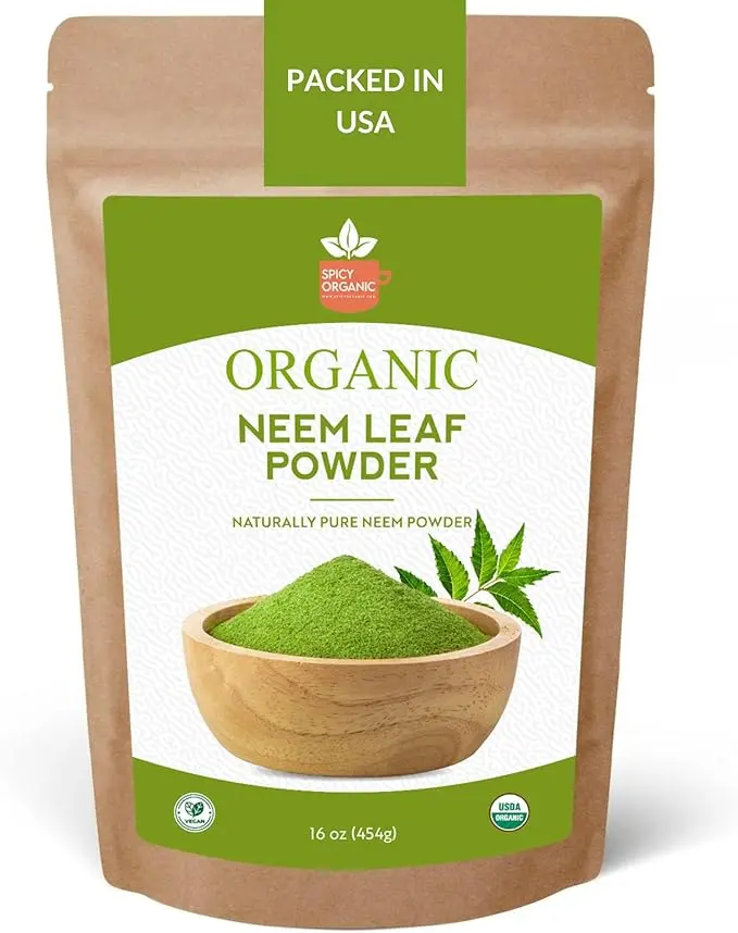 Neem Powder – 4 oz. - Certified USDA Organic -Non-GMO - Fresh Dried Neem Leaves Powder for Healthy Hair and Skin - Azadirachta Indica Ayurvedic Herb for Overall Wellbeing Supplement