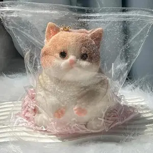 New Cute Cat Soft Squeeze Toys With Flocking Surface Slow Rebound Stress Relief Toy Silicone Cat Pinching Toy New Year Gift