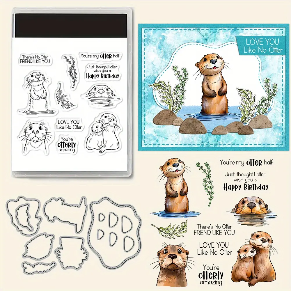 Stamps for Crafting,Cute Mouse Garden Planting Flowers Clear Stamps and Metal Cutting Dies Set with for Card Making DIY Scrapbooking Supplies Silicone Stamp Knife Mold for Albums Crafts Decor