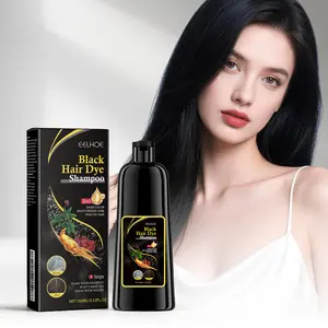 Black Hair Dye Shampoo 3 in 1 for Gray Hair Coverage Herbal Hair Color Shampoo Easy Home Use Black Tone Smooth Shiny Hair for Women and Men