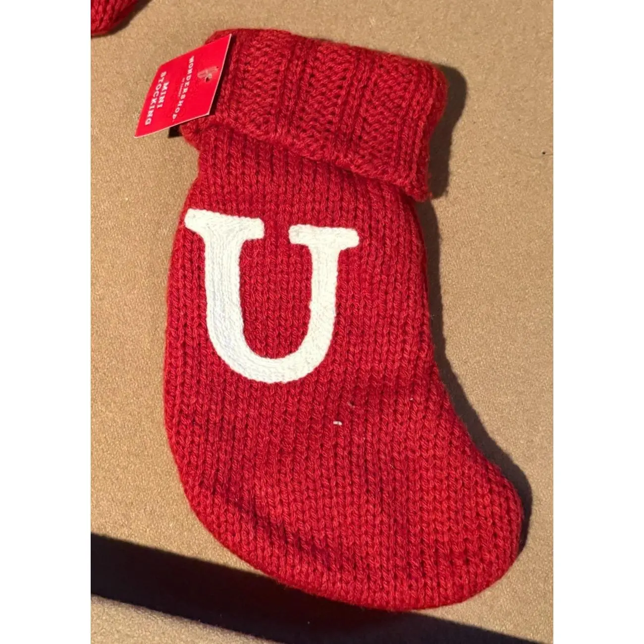 Wondershop Mini Knit Christmas Stocking – Letter U