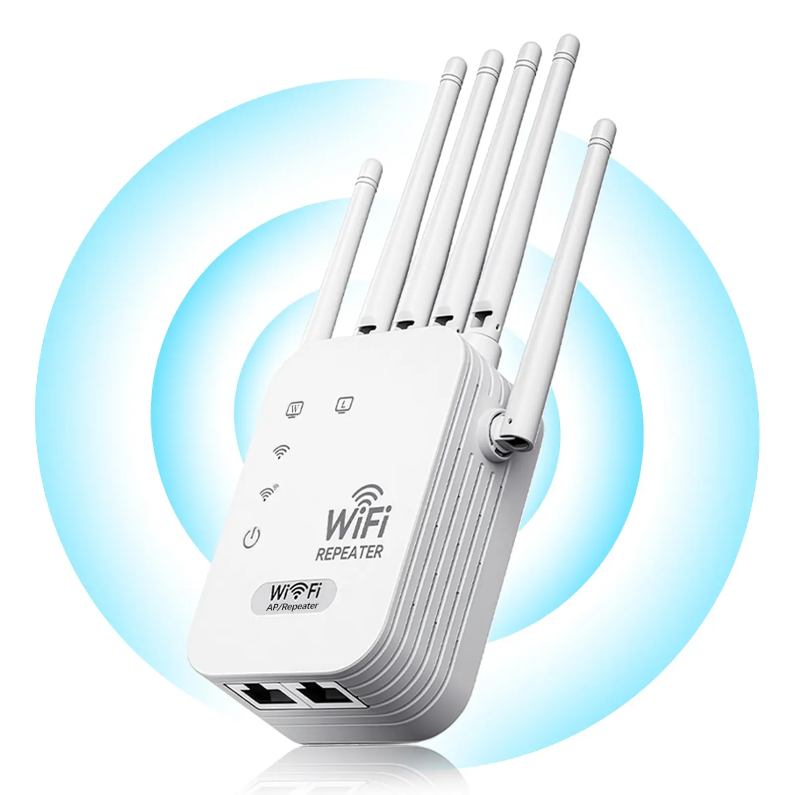 WiFi Extender Signal Booster for Home,Wireless Internet Repeater with 6 External Antennas,WiFi Range Extender,Covers Up to 5000 Sq.ft & Supports 100 Devices, Super WiFi, Wifi Extenders Signal Booster For Home