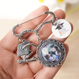 Personalized Bridal Bouquet Photo Charm Pin – Wedding Keepsake, Groom Memory Pin, Custom Memorial Remembrance Gift