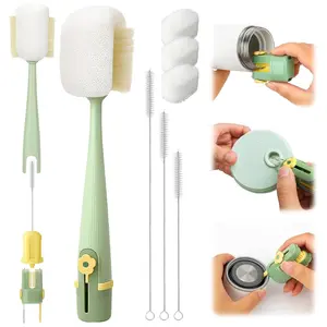 5-in-1 Water Bottle Cleaning Brush Set – Straw & Lid Cleaner Tools Kit Smooth