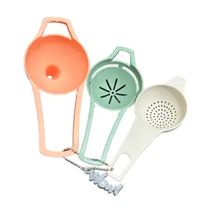 Set of 3 Mini Funnel, Sifter, Strainer stackable