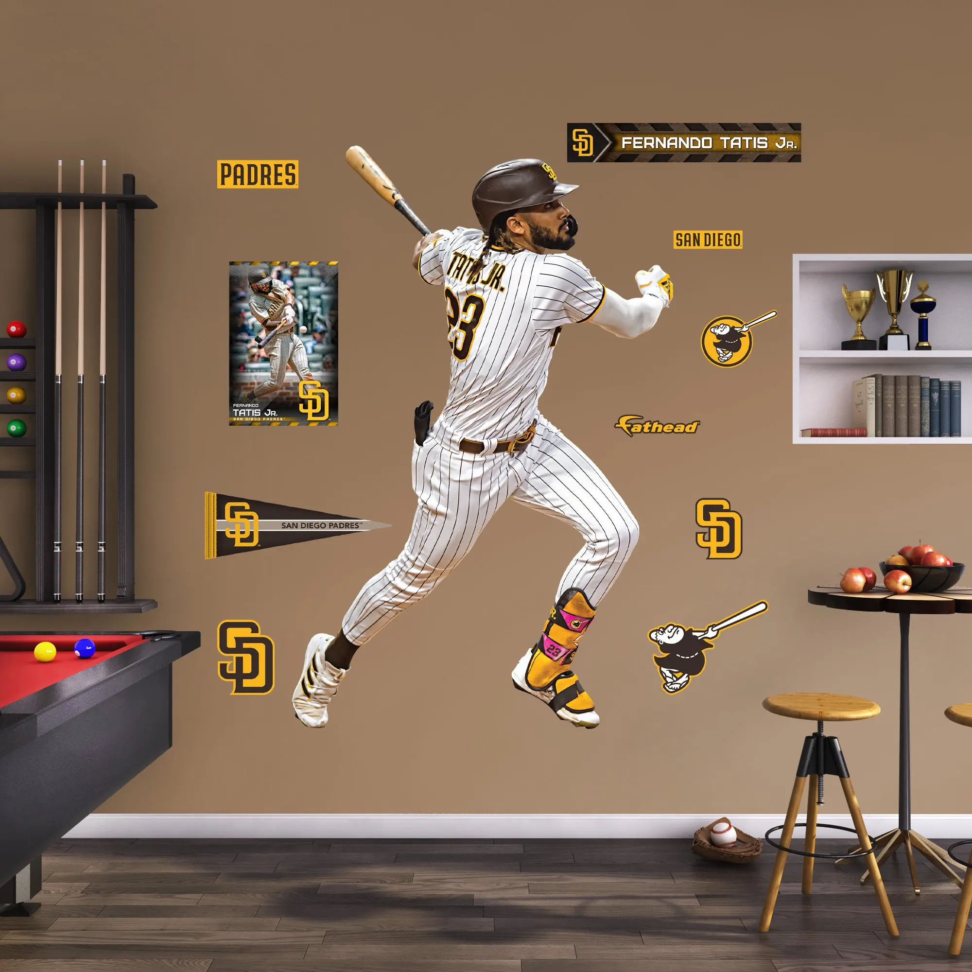 Fernando Tatis Jr. - RealBig Collection - Official MLB - San Diego Padres - Reusable Vinyl Wall Decals #2, Stickers, Baseball Logo Stickers Wall Stickers
