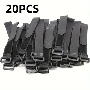 20pcs Reusable Cable Ties, Durable Fastening Straps, Multi-Functional Adjustable Ties for Cables, Clothes, Yoga Mats, Home, Office