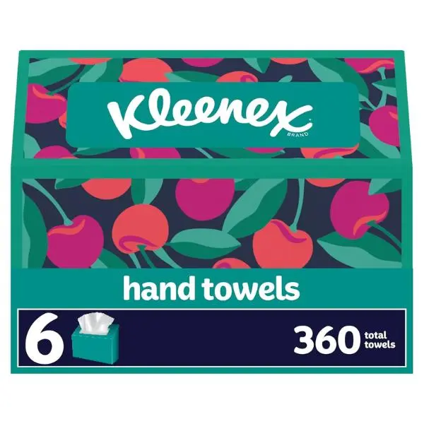 Kleenex Disposable Paper Hand Towels, 6 Boxes, 60 Tissues per Box (360 Total Tissues), Packaging May Vary