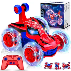 TikTokShopBlackFriday Spider RC Stunt Car, 360° Rotating 4WD Toys, Lights, All-Terrain Toy, Rechargeable, Remote Control for Kids 4-10, Indoor/Outdoor, Great Birthday Gift Valentines Day Gift