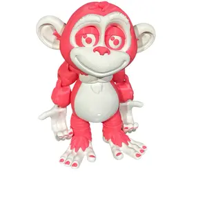 8” Monkey Figurine – Pink & White Finish | Cute Display Collectible
