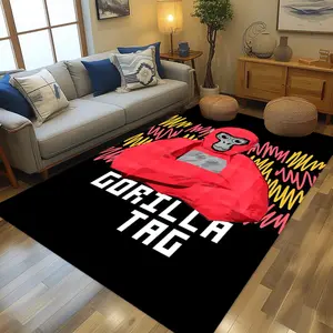 Gorilla Tag (1) Stylish and creative printed pattern doormat for hallways, bathrooms, and entryways.  Home decor for living rooms, bedrooms, and bedside areas.  Suitable as Halloween, Christmas