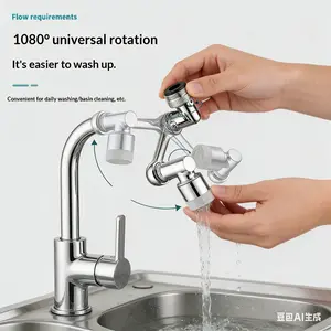 Residential Single-Handle Kitchen Tap - Home Improvement Kitchen Fixture with 1080° Rotatable Faucet Extender