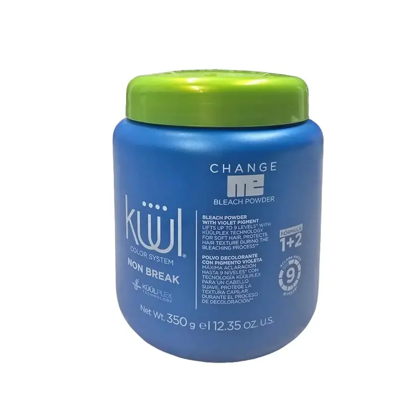 Kuul Bleach Powder with Violet Pigment 350g Non Break Formula 1+2 for Maximal Lightening & Smooth Texture 9 Levels with Plex