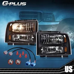 Headlights Fit For 1999-2004 Ford Super Duty F250 F350 Excursion Conversion Headlights