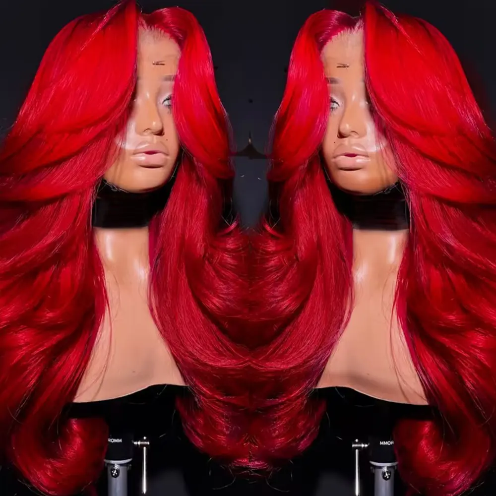 QD-Tizer Women's 22in Medium Long Synthetic Fiber Wavy Wig, 13*4 HD Lace Front, 180% Density Heat Resistant Glueless Natural Looking Wig, 1.8 Density Alternative Long Hair Option