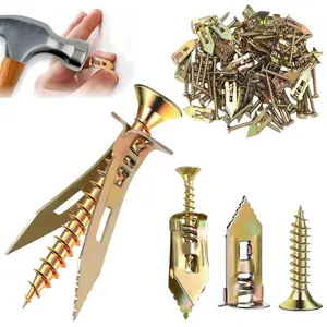 Self Drilling Drywall Anchors with Screws Kit 80 count- 40 Sheetrock Anchors 40 Zinc Expansion Screws Zinc Plated Steel No Drill or Holes in Wall, for Wall , Cabinets