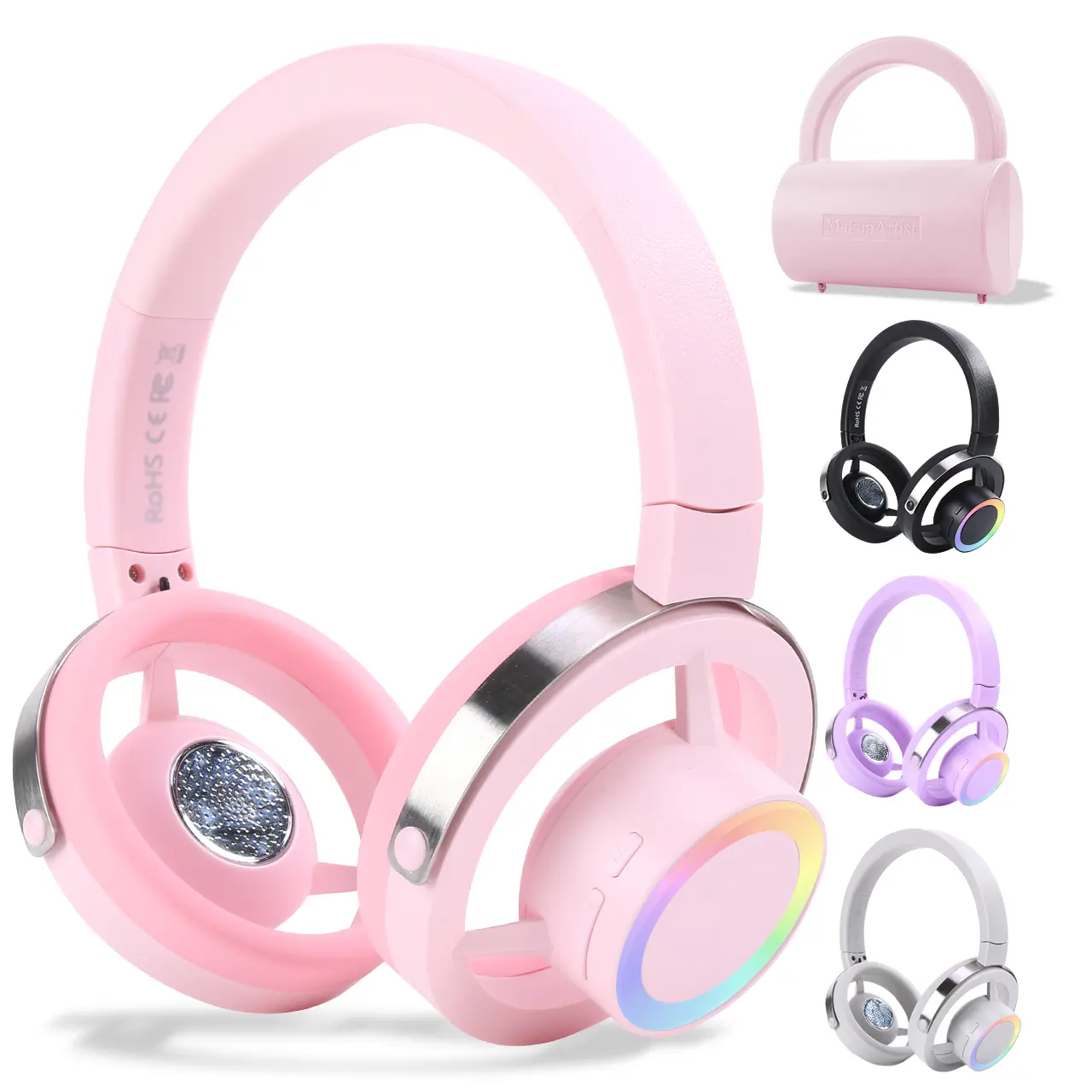 Pink Wireless Bluetooth 6.0 Earbuds - Lightweight Stereo Audio Earphones with Microphone, Portable, Compatible with Mobile Devices, PCs, Laptops, Tablets, Ideal for Outdoor, Office Use, Tablet, Portable Wireless Headphones, Cable Management