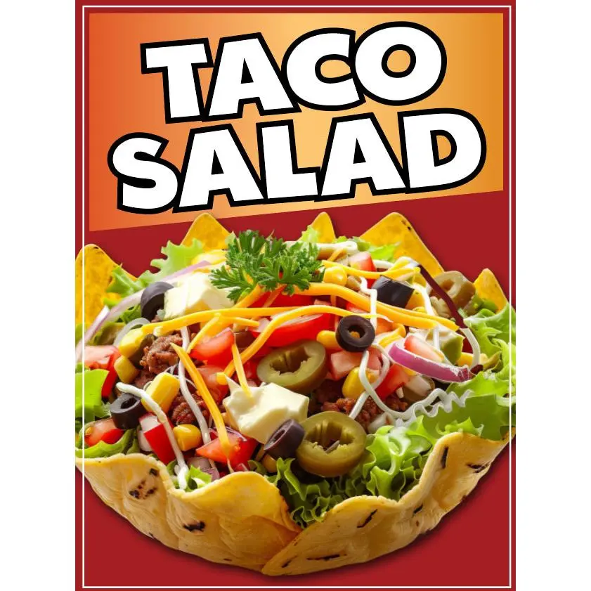 Taco Salad Decal Window Sticker Truck Concession Vinyl Restaurant Taco Salad