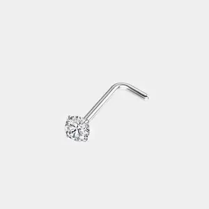 Two pieces minimalist Unisex Small Stud Nose Piercing Jewelry, Basic Hypoallergenic Steel Silver-Tone Lightweight Zircon Stones Rhinestone Accent, Everyday Wear Summer Fashion Body Accessories#Summervibes