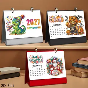 2027 Cute Holiday Diamond Painting DIY Calendar Set, New Year Desk Calendar, Creative Handmade Decor, Perfect Gift for Christmas