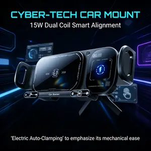 【Father's Day Gift】2IN1 Car Wireless Charger Phone Holder Touch Rotate Stand for Samsung Galaxy Fold 6 5 4 3 Z Flip iPhone17 16 15 14 13 12 11Pro Max 15W Dual-Coil Charging