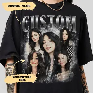 Custom Bootleg Rap Shirt - Customizable Cotton T-Shirt for Girlfriend & Boyfriend with Face Photo Vintage, Personalized Gift for Women