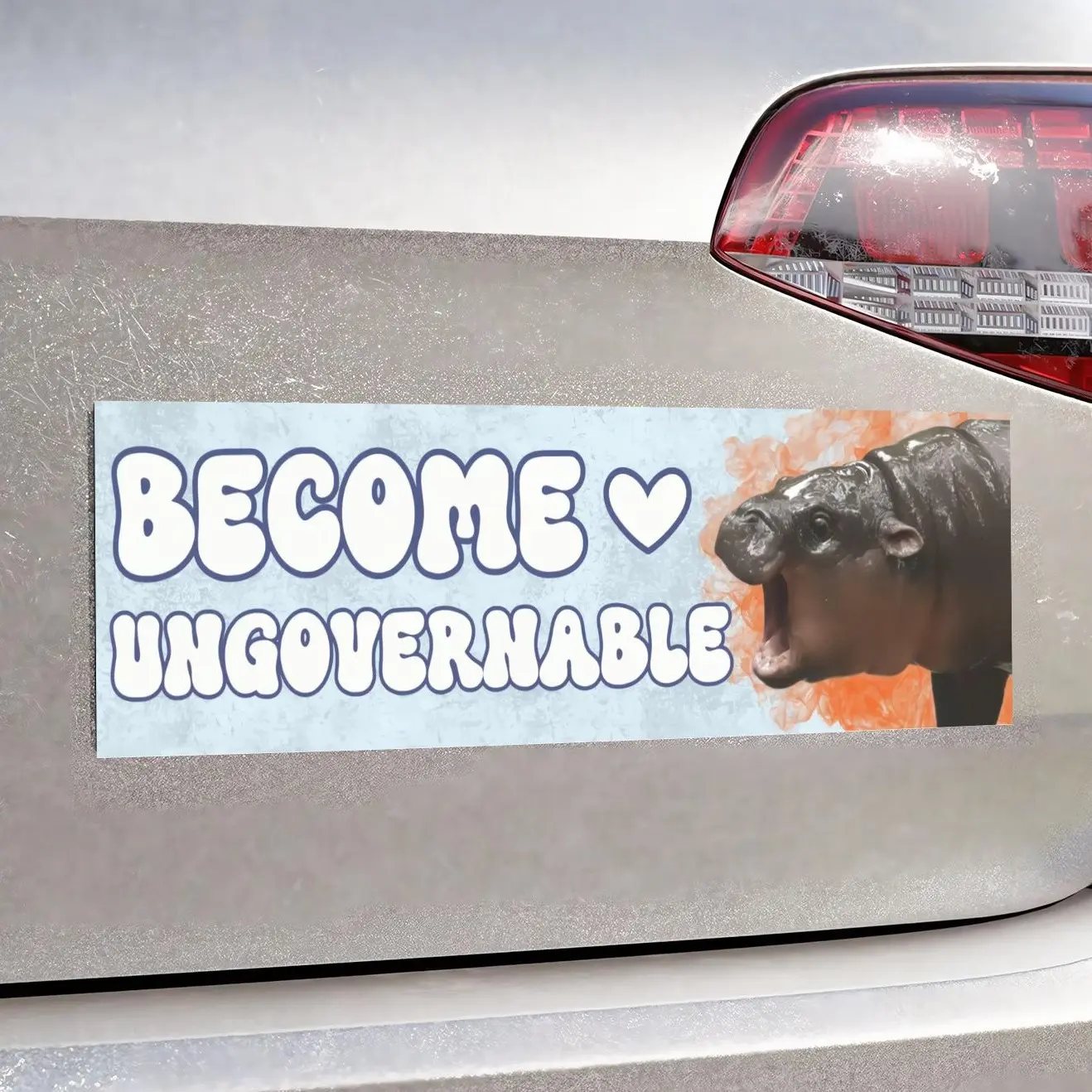 Funny Bumper Magnet, Hippo Car Magnet, Become Ungovernable Sticker Unhinged, Fun Magnet Gen Z Humor Tiktok Viral Meme, Lover Car Accessories, Funny Bumper Sticker, Leftist Tiktok Car Magnet, Cute Car Stickers, Car Magnet.