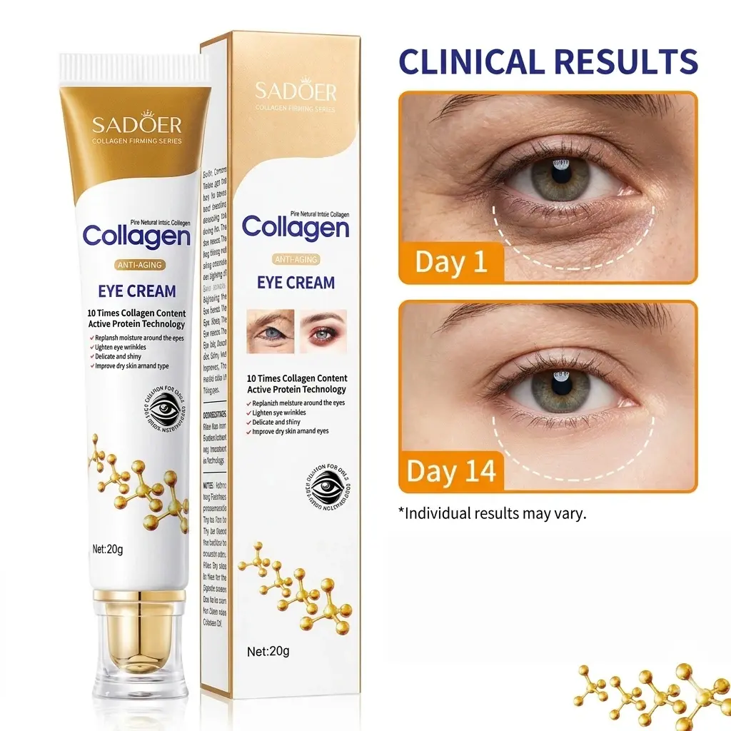 Fast-acting anti-wrinkle eye cream, specially formulated to reduce dark circles; daily anti-aging eye cream that effectively combats fine lines, wrinkles, and dark spots, 20g