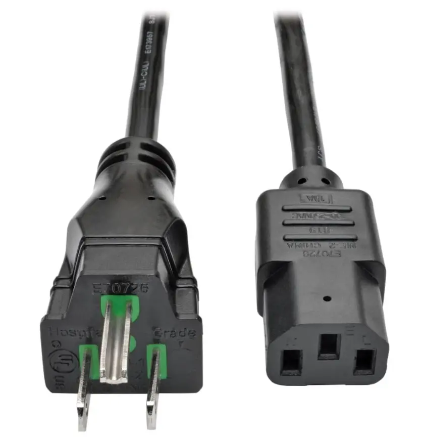 Tripp Lite Hospital-Grade Computer Power Cord (TRL-P006-25-HG15) - 14 AWG Wire, 15A, 25 ft, C13/C14 Ports, Flexible Jacket for Safe Powering, 125V/15A Rating, Ansi/Ul 62, C13 Female, Can/Csa C22.2 No. 21 And 49
