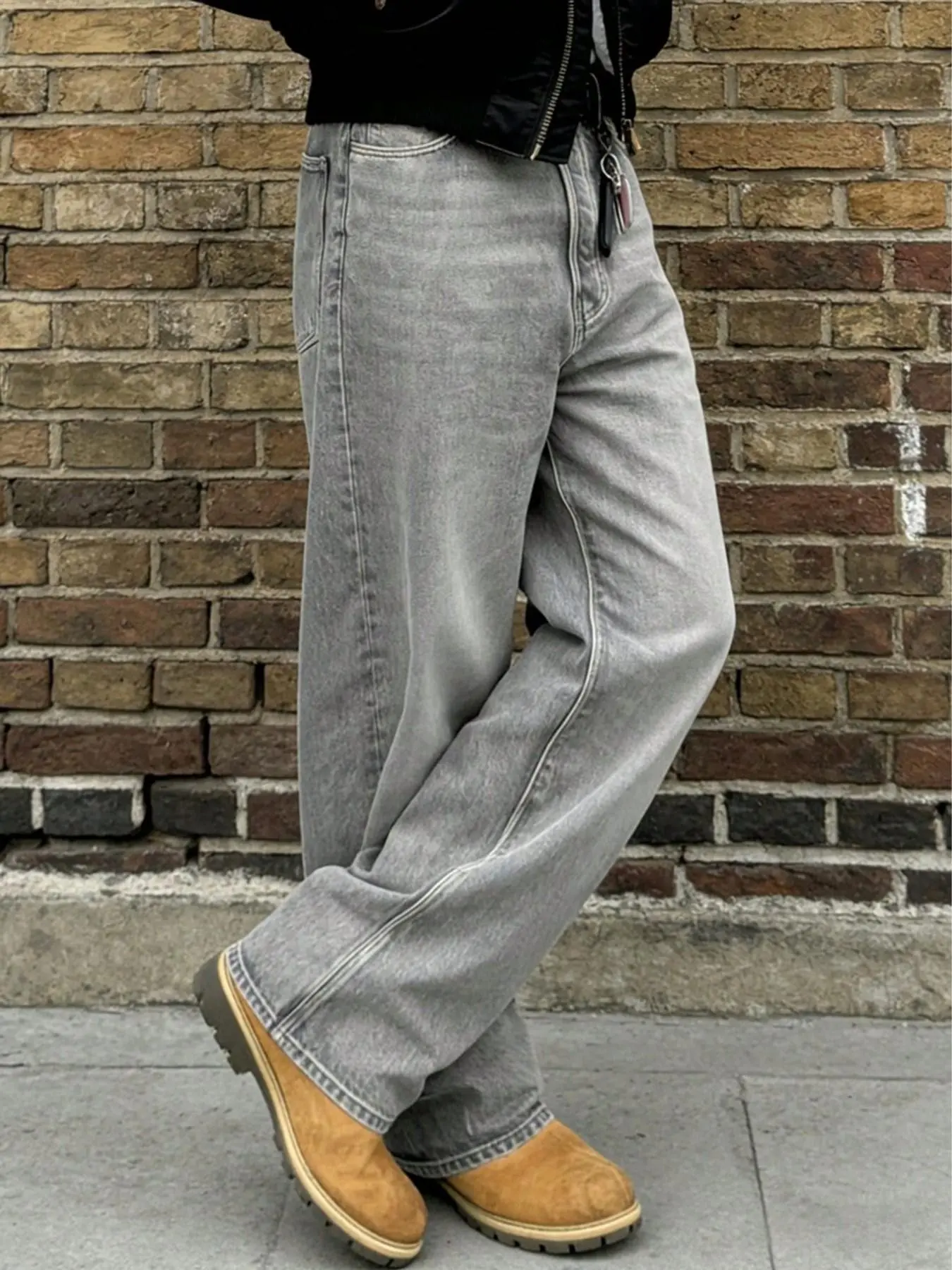 New Men's Washed Denim Jeans, Classic Denim Jeans, Fashion Regular Fit, Casual Straight Leg, Casual Versatile Long Pants, All-Season Wear, Comfortable and Stylish, Streetwear, with Pocket, Casual Jeans Menswear