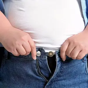 Seamless Jeans Buckle Extenders - Adjustable Waistband Extenders for Men And Women, Metal Silicone Jeans Cutting Accessories