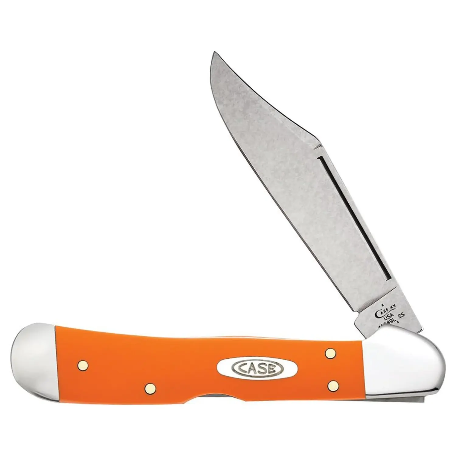 Case XX CopperLock Smooth Orange Synthetic Folding Knife | Made in the USA