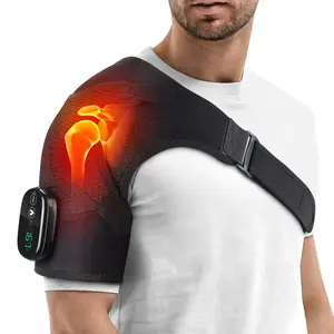 Heated Shoulder Support LED Display Vibration Massage Strap, Muscle Relaxation Heating Vibrating Shoulder Massager Belt