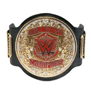 WWE World Tag Team Championship Replica Belt with Gold Accents and Red Shield Design