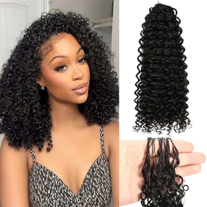 ISEE HAIR Kinky Curly Crochet Hair Human Hair Extensions Miracle Knots Pre-Separated 50g/Pack (32-38 Strands Per Pack）– Knotless Boho Braids, 4-5 Packs for Full Head, Protective Hairstyles Vacation Hair #Summervibe#ISEECrochetNewArrivals