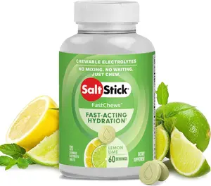 SaltStick Electrolyte FastChews 120 Count Lemon Lime Chewable Tablets for Hydration Running Electrolyte Supplement