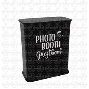 Photo Booth Guestbook Album Portable Counter Table Black (Pole Style)