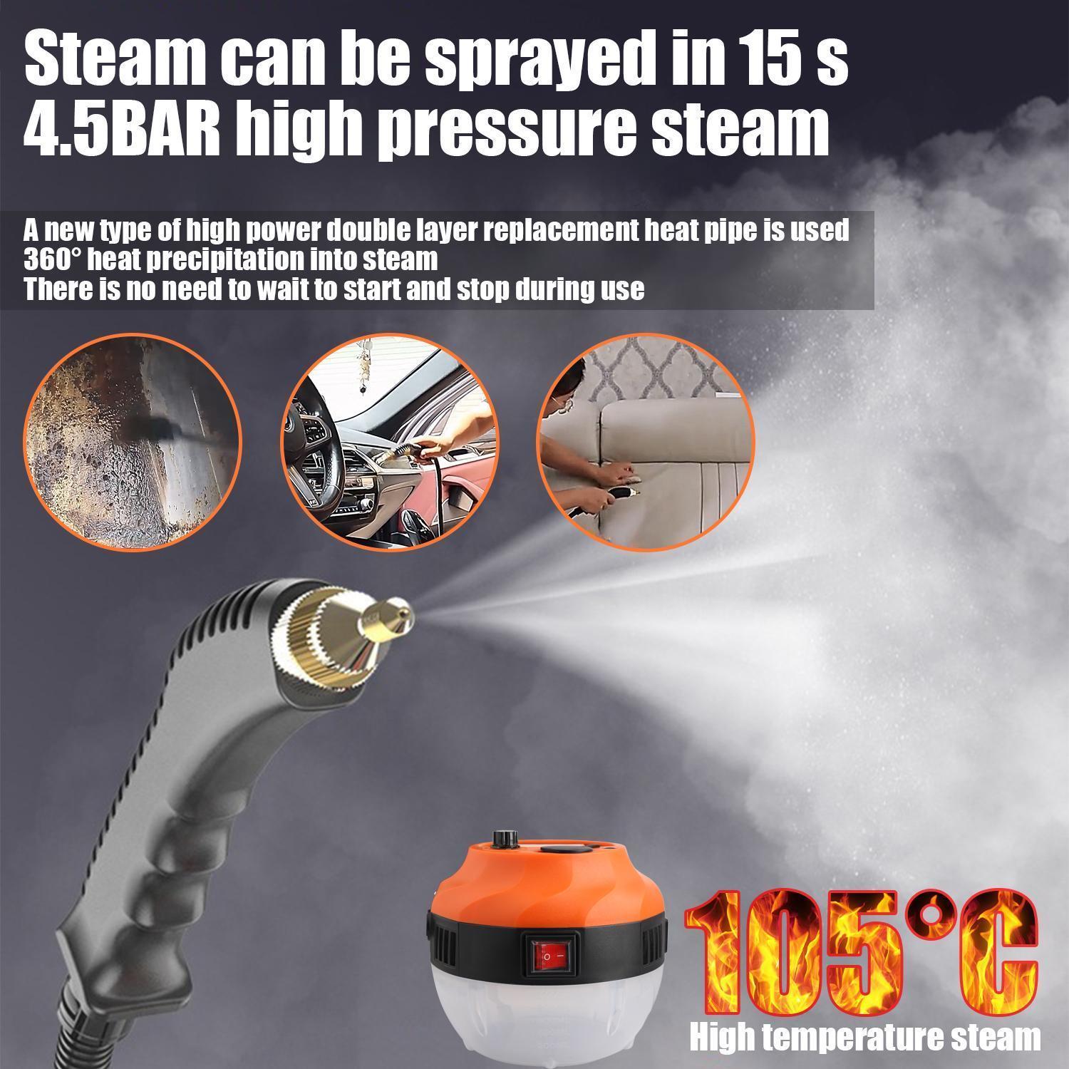 3800W Heavy-Duty High-Pressure Steam Cleaner Machine | Industrial Multi-Purpose Steam Cleaner for Household Car Detailing | Portable Handheld Steam Cleaning Tool with Accessories