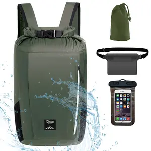20L Dry Bag Backpack, Waterproof Roll Top Design, Includes Waist Pouch & Phone Case, Ideal for Kayaking, Beach, Rafting, Hiking, Camping, Fishing