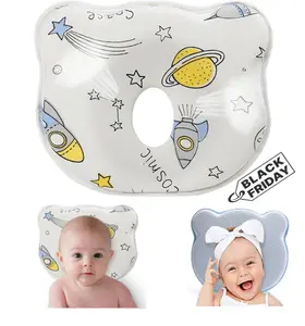 Baby Cute Cartoon Bear Soft and Cozy Shaping Pillow, Breathable Bedding Set for Infants for Small Boys and Girls Prevent Flat Head