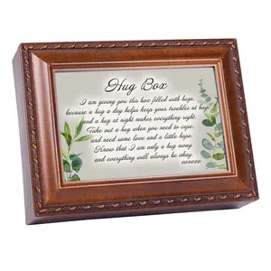 Giving 6x4 in. Decorative Musical Box - Ornate Cottage Garden Home Decor, Decoration with Photo Compartment, Glass Accent, Wooden, Custom Music Boxes