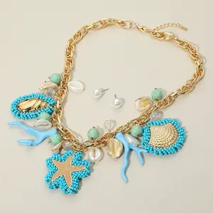 Chunky Ocean Inspired Statement Necklace