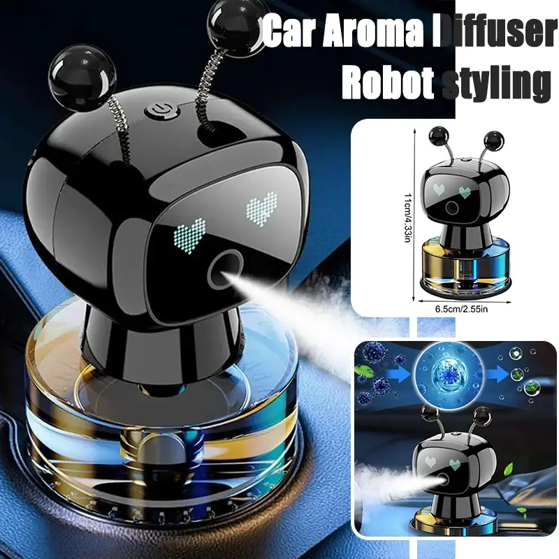 car freshener scent Advanced Robot Intelligent Aromatherapy Machine Automatic Spray Car Perfume Advanced Long-lasting Fragrance Car Air Freshener cool accesories document  holder carbon  fiber starry sky projection dark grey neutralizes odor Chauffeur Oil