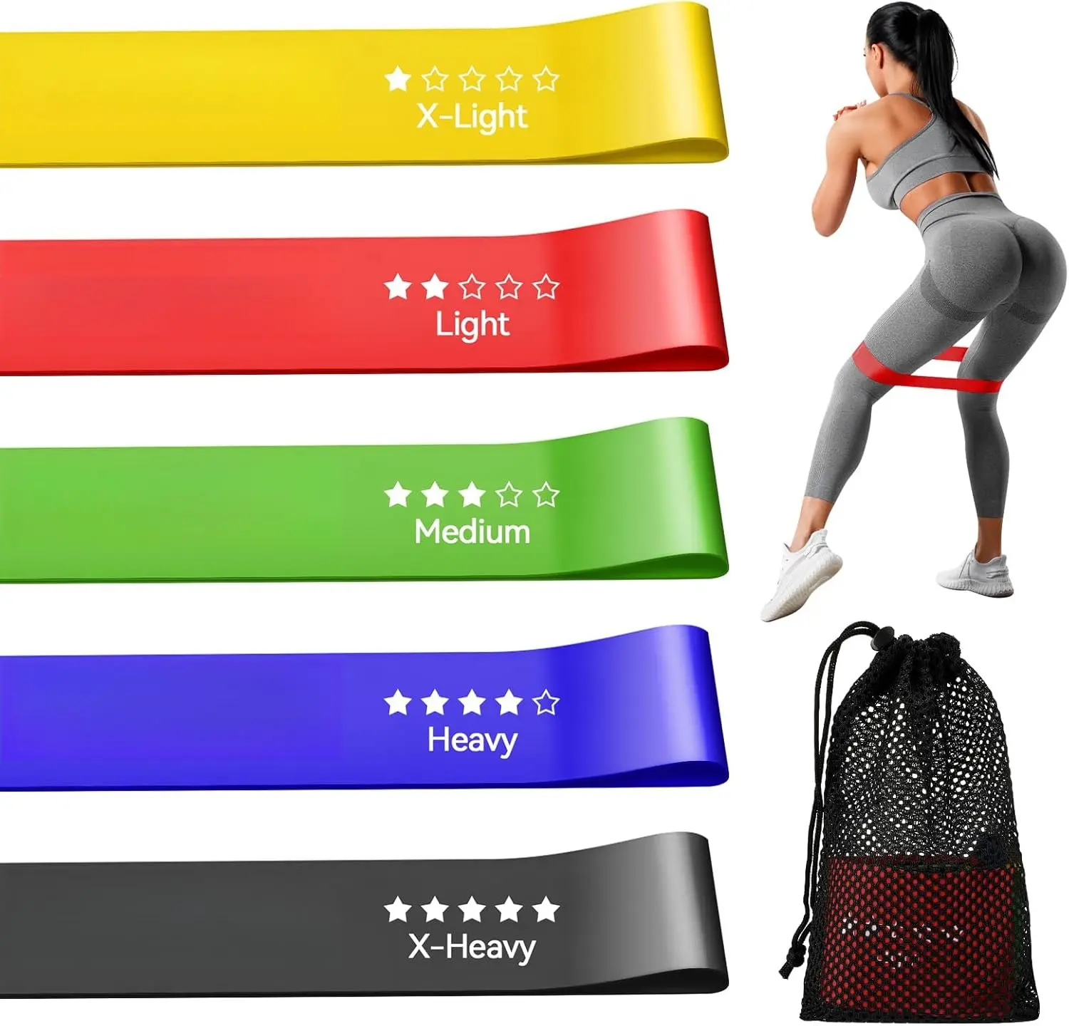Mini Loop Resistance Bands for Working Out , Elastic Stretch Bands for Exercise Loop Bands, Rubber Exercise Bands for Physical  and Rehab, 6 cm Upgraded Version