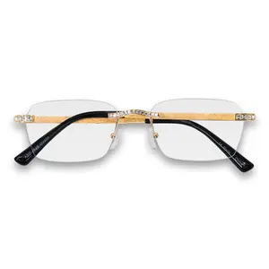 Baguette Stone Sunglasses – Clear Lens Rimless Design