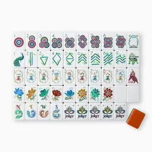 Orange acrylic American-style mahjong set, includes a storage bag , a great gift for adult gatherings, entertainment, and home use