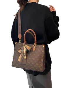 2026 New Fashion Casual Commuter Bag, High-End Vintage Print Large Capacity Shoulder Handbag, Crossbody Tote Purse for Women, PU Tote Satchel