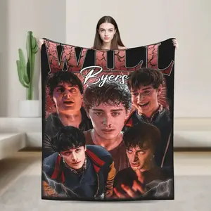 Will Byers  Flannel Blanket Adults TV Show Comfortable Throw Blanket Winter Couch Chair Bedspread Sofa Bed Cover  Essential for home and outdoor use
